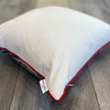 Linen backside of Silk Ikat Cushion Wild River