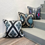 Different Colors Silk Ikat Cushion Bubbles