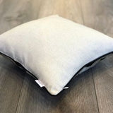 Linen backside of Velvet Ikat Cushion Dots Black