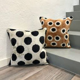 Different Colors Velvet Ikat Cushion Dots Black