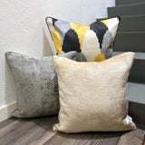 Silk Ikat Cushion Humanity made with Silk and Velvet Fabric