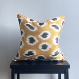 Silk Ikat Cushion Café au lait with Handloomed Fabric