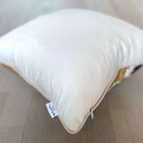 Linen backside of Silk Ikat Cushion Café au lait with Conceated Zipper