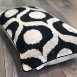 Velvet Ikat Pillow Ogee Black