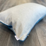 Velvet Ikat Cushion Blue Balance backside