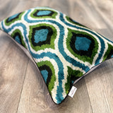 Velvet Ikat Pillow Aquamarine