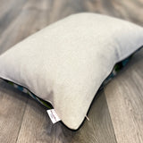 Velvet Ikat Pillow Aquamarine backsides