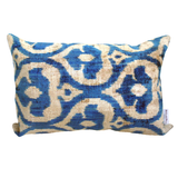 Velvet Ikat Pillow Blue Paradise front