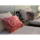 Velvet Ikat Pillow Pink Paradise side angle