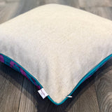 Velvet Ikat Cushion Caribbean backside