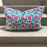 Velvet Ikat Pillow Happy
