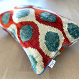 Velvet Ikat Pillow Aquamarine front