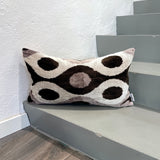Velvet Ikat Pillow Birds Eye front