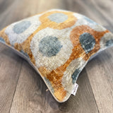 Velvet Ikat Cushion Birds Pale front