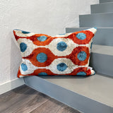 Velvet Ikat Pillow Birds Nest front.