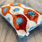 Velvet Ikat Pillow Birds Nest front