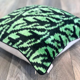 Velvet Ikat Cushion Tropical Leaves