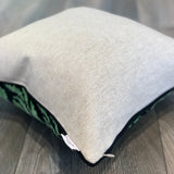 Velvet Ikat Cushion Tropical Leaves backside