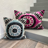 Velvet Ikat Cushion Snowflake with Velvet Ikat Pillow Peace