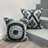 Velvet Ikat Cushion Snowflake with other variant cushion