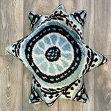Velvet Ikat Cushion Snowflake on Velvet Ikat Pillow Snowflake