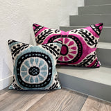 Velvet Ikat Pillow Peace with other variant cushion