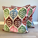 Velvet Ikat Cushion Four Seasons front.