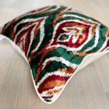 Velvet Ikat Cushion Genie upper side angle