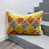 Velvet Ikat Pillow Marrakesh Sun front