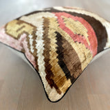 Velvet Ikat cushion Desert of Life different angle