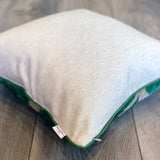 Velvet Ikat Cushion Green Valley backside