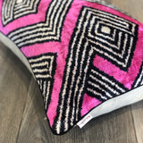 Velvet Ikat Pillow Pink Labyrinth