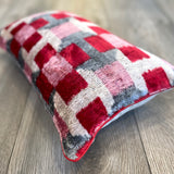Velvet Ikat Pillow Strawberry.
