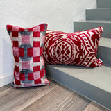 Velvet Ikat Pillow Strawberry with other variant