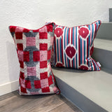Velvet Ikat Pillow Strawberry front.