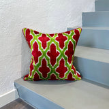 Velvet Ikat Cushion Watermelon front