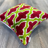 Velvet Ikat Cushion Watermelon