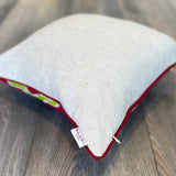 Velvet Ikat Cushion Watermelon backside