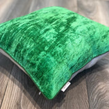 Velvet Ikat Cushion Green