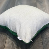 Velvet Ikat Cushion Green backside view