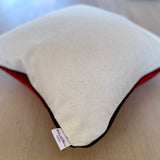 Velvet Ikat Cushion Deep Red backside view