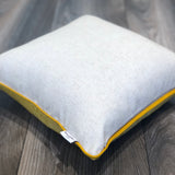 Velvet Ikat Cushion Yellow backside view