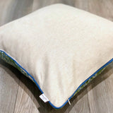 Velvet Ikat Cushion Green Planet backside view