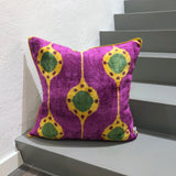 Velvet Ikat Cushion Submarine | front view.