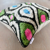 Velvet Ikat Cushion Evolution | Close view