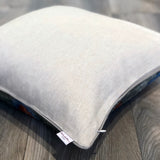 Linen backside of Velvet Ikat Cushion Circle of Life with Hidden Zipper