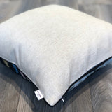 Linen backside of Velvet Ikat Cushion Ice Cream with Concealed Zipper