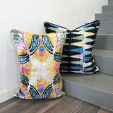 Multicolor Velvet Ikat Cushion Ice Cream