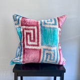 Attractive Velvet Ikat Cushion Jigsaw Pale