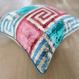 Luxurious Velvet Ikat Cushion Jigsaw Pale